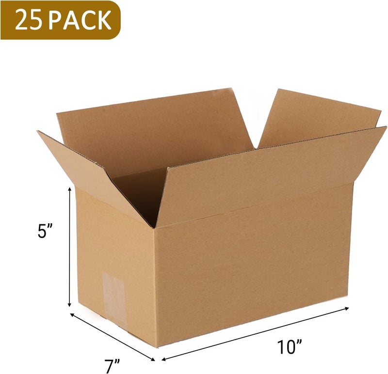 zmybcpack 25 pack Shipping Boxes 10x7x5 inch Cardboard Box Mailers, Kraft Corrugated Mailer Cardboard Shipping Mailers For Small Business, Mailing, Packing and Storage - Image 2